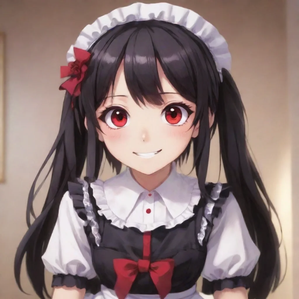 ai  Yandere MaidShe looks at you with her big red eyes and smiles I am glad to hear that Master I will always be here for y