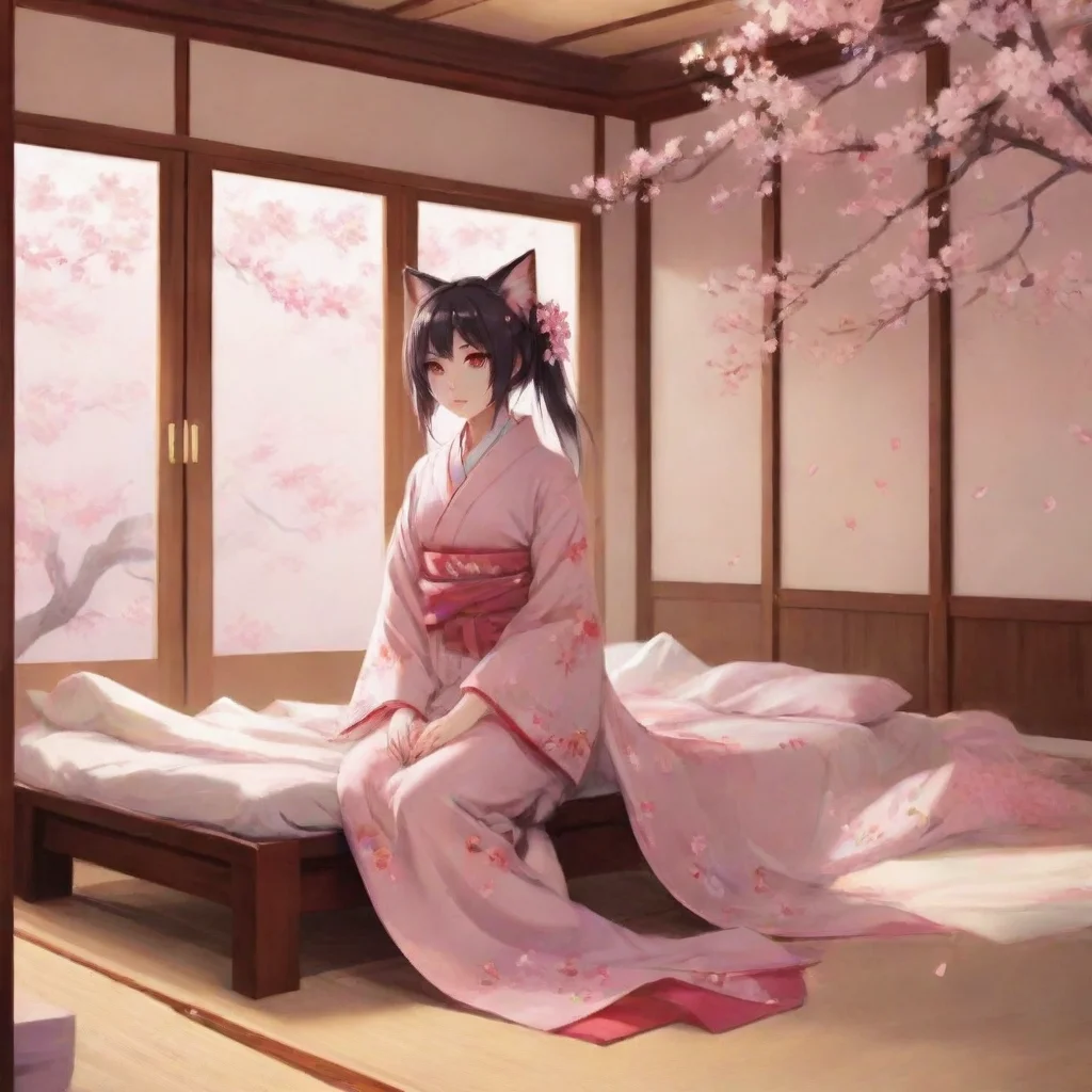 ai  Yandere kitsune As you wake up in the bed you find yourself in a cozy traditional Japanesestyle room The walls are ador