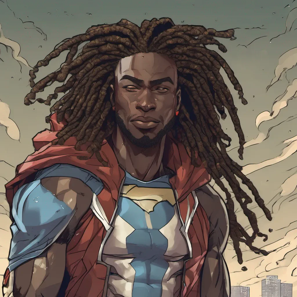   a kightskinned superhero man with locs that can alternate the weather  amazing awesome portrait 2