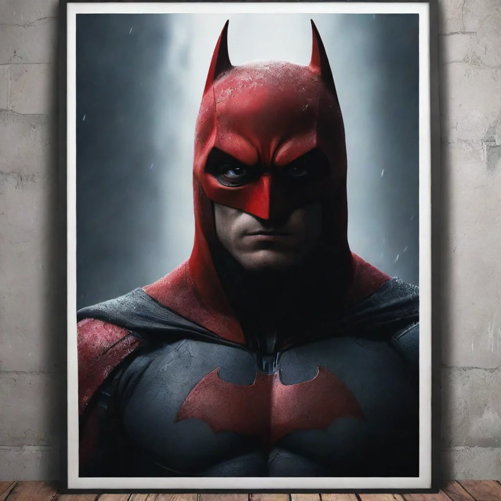 ai  batman film poster with red hood amazing awesome portrait 2
