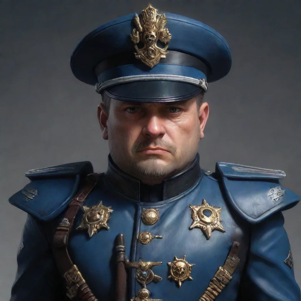 ai  hyperealistic officer of imp rial marine warhammer 40k