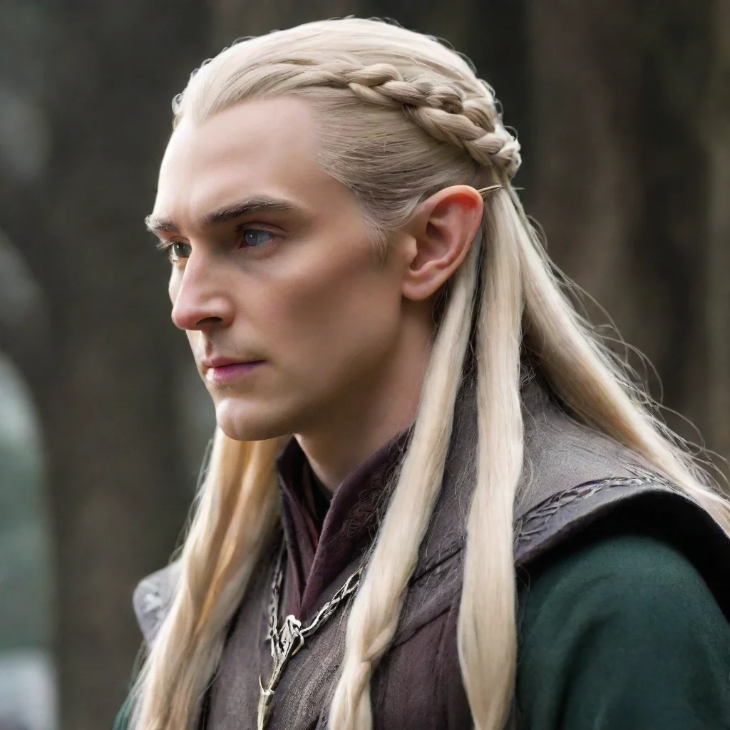 ai  king thranduil with blonde hair and braids w 