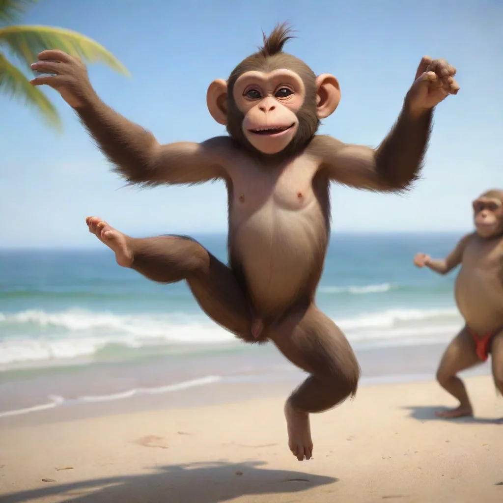  monkey dance in the beach confident engaging wow artstation art 3