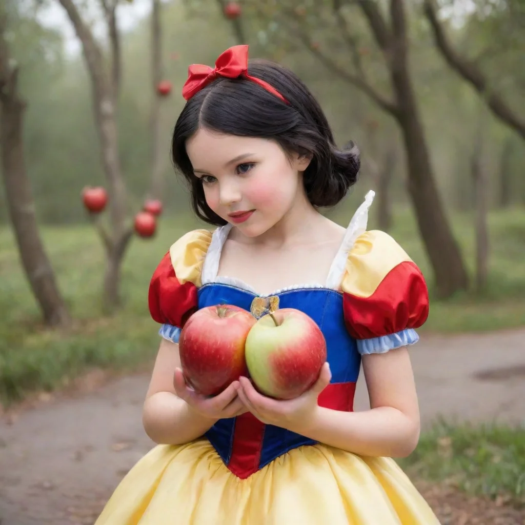 ai  snow white princess holds apple princess 1girl 