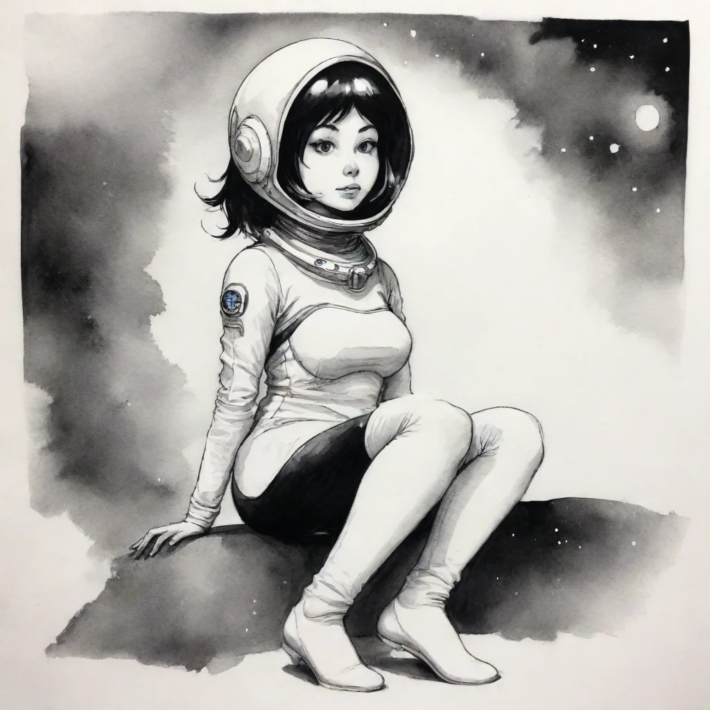ai  spacegirl sitting ink