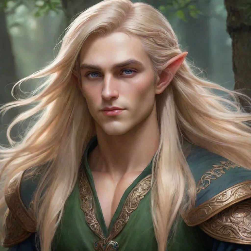 ai  trendingamazingartstation art majestic male elf with long blonde hair majesticmaleelflong blonde hairregaldetailedhigh 