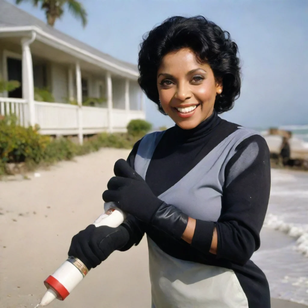   unstoppable phylicia rashad actress as clair huxtable from the cosby showsmiling seriously at a beach house in jamaica 