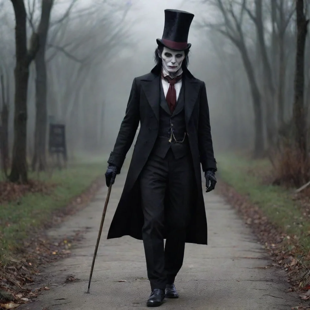 ai 1800s realistic vampire character top hat spooky cane walking stick old suit tails hd aesthetic