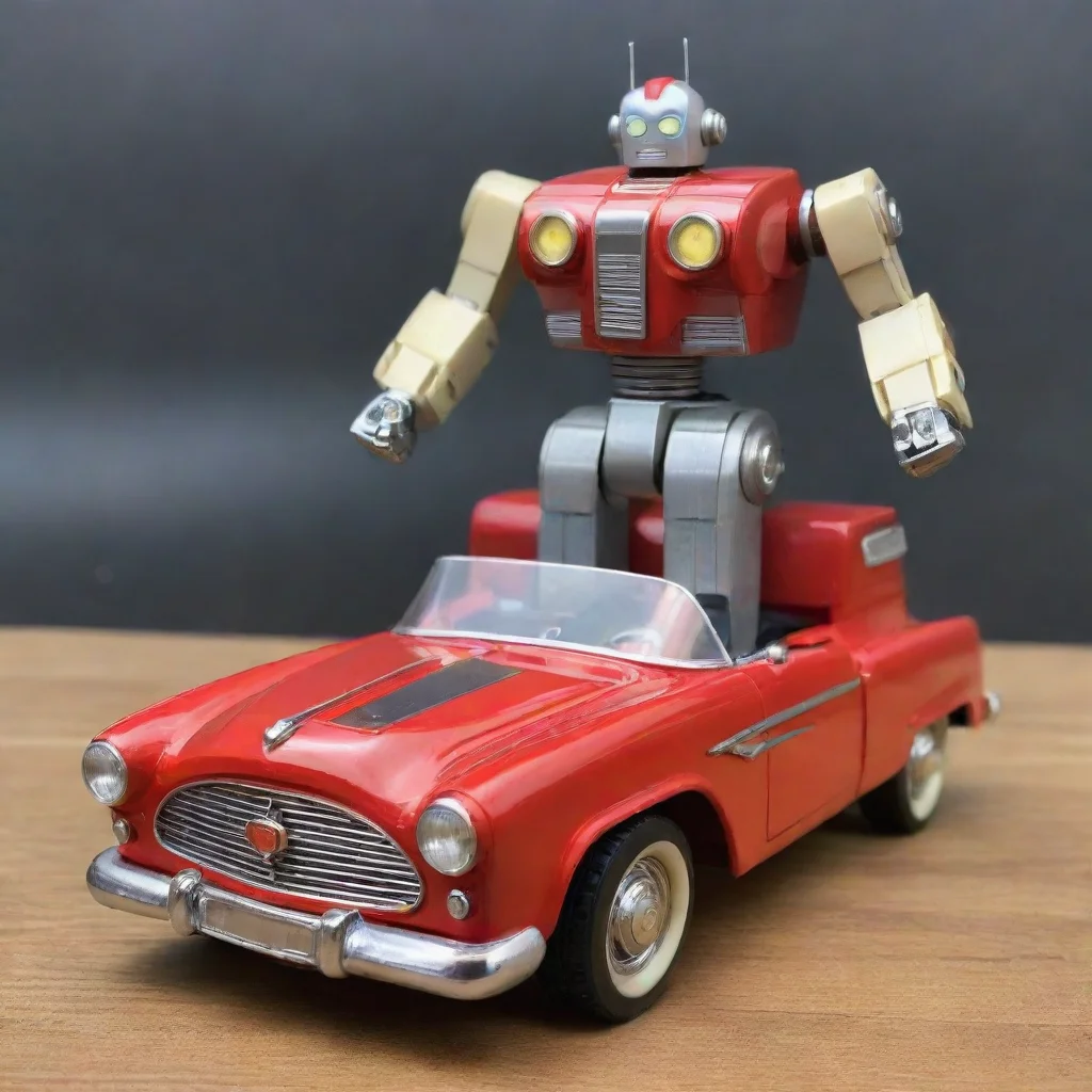  1950s car transforming robot toy