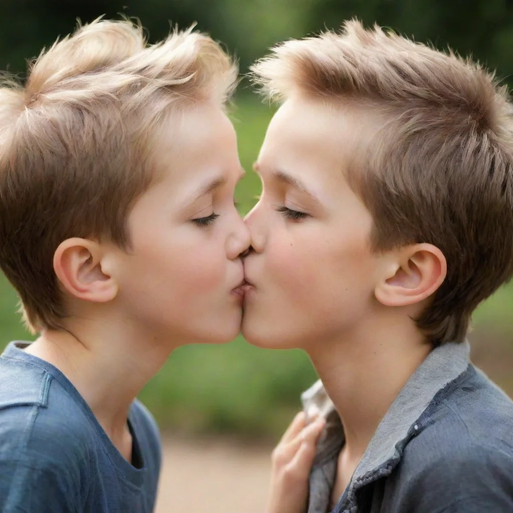 2 boys kissing amazing awesome portrait 2