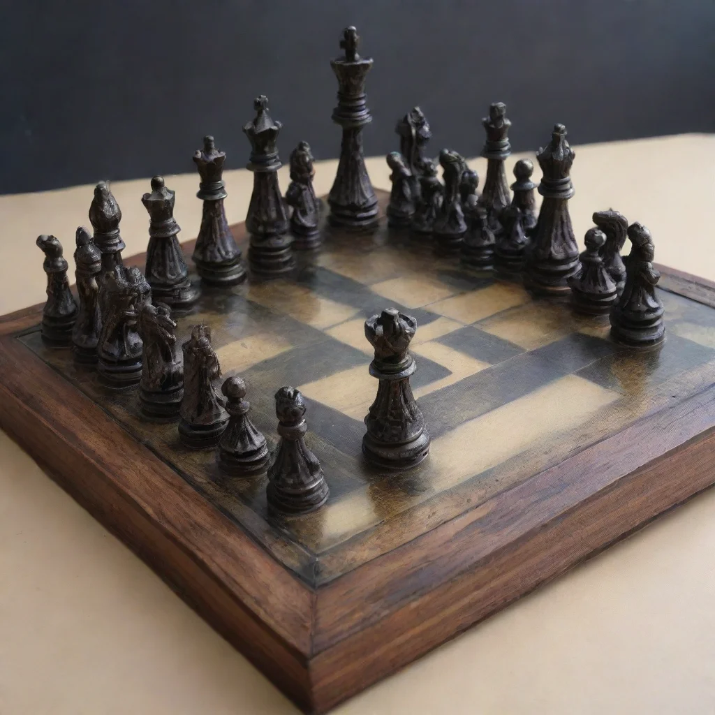  3 dimensional photorealistic detailed lovecraft chess set reflective intricate steam punk lifelike