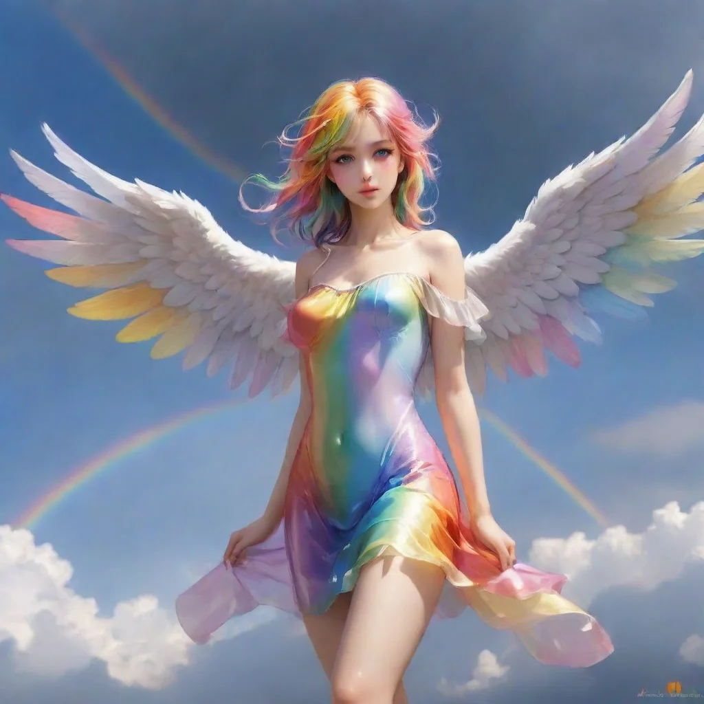 ai AM2  Rainbow Angel modern era or low fantasy