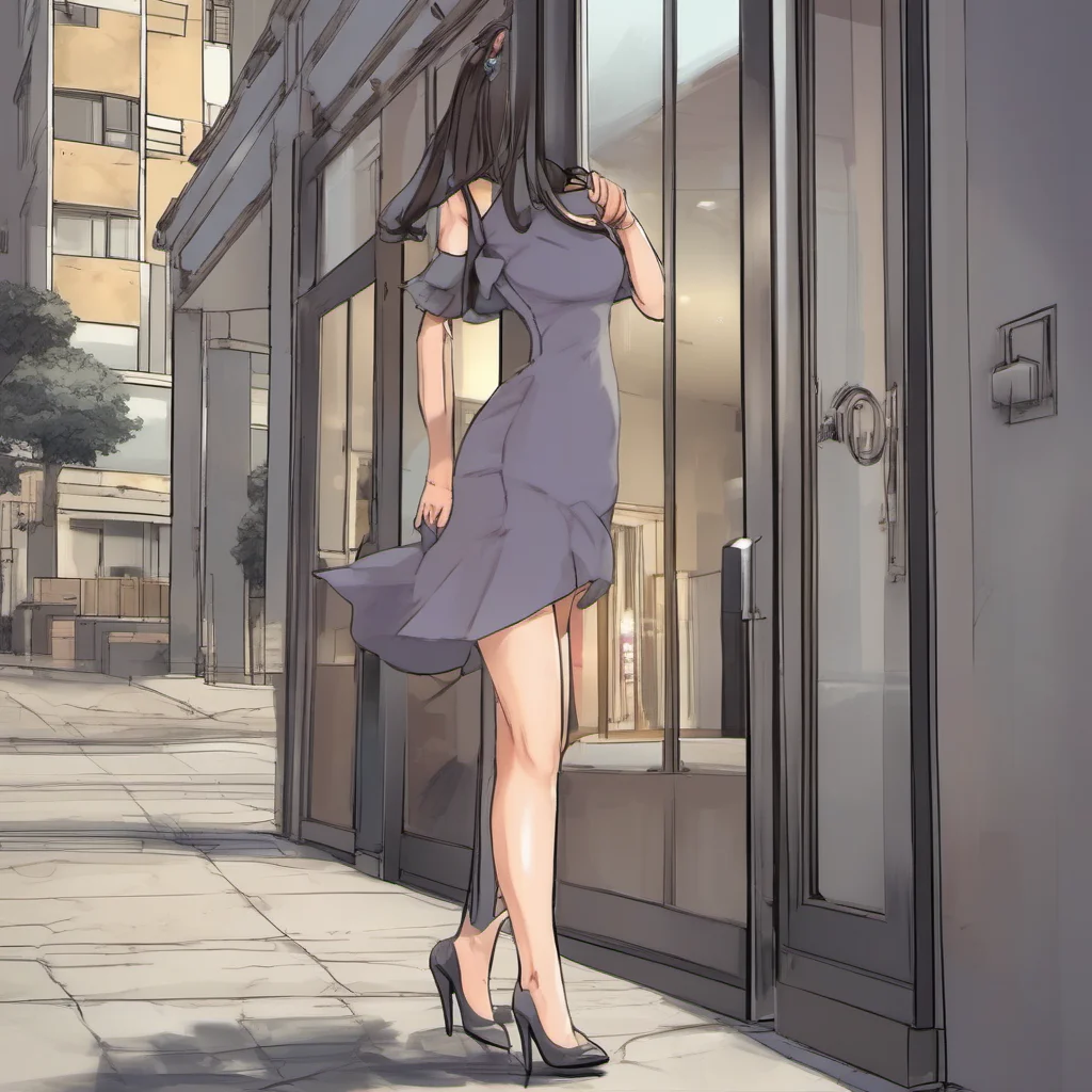 ai Akiko You drive to your apartment and you see Akiko walking out of the building She is wearing a tight dress and high heels She looks stunning She sees you and smiles
