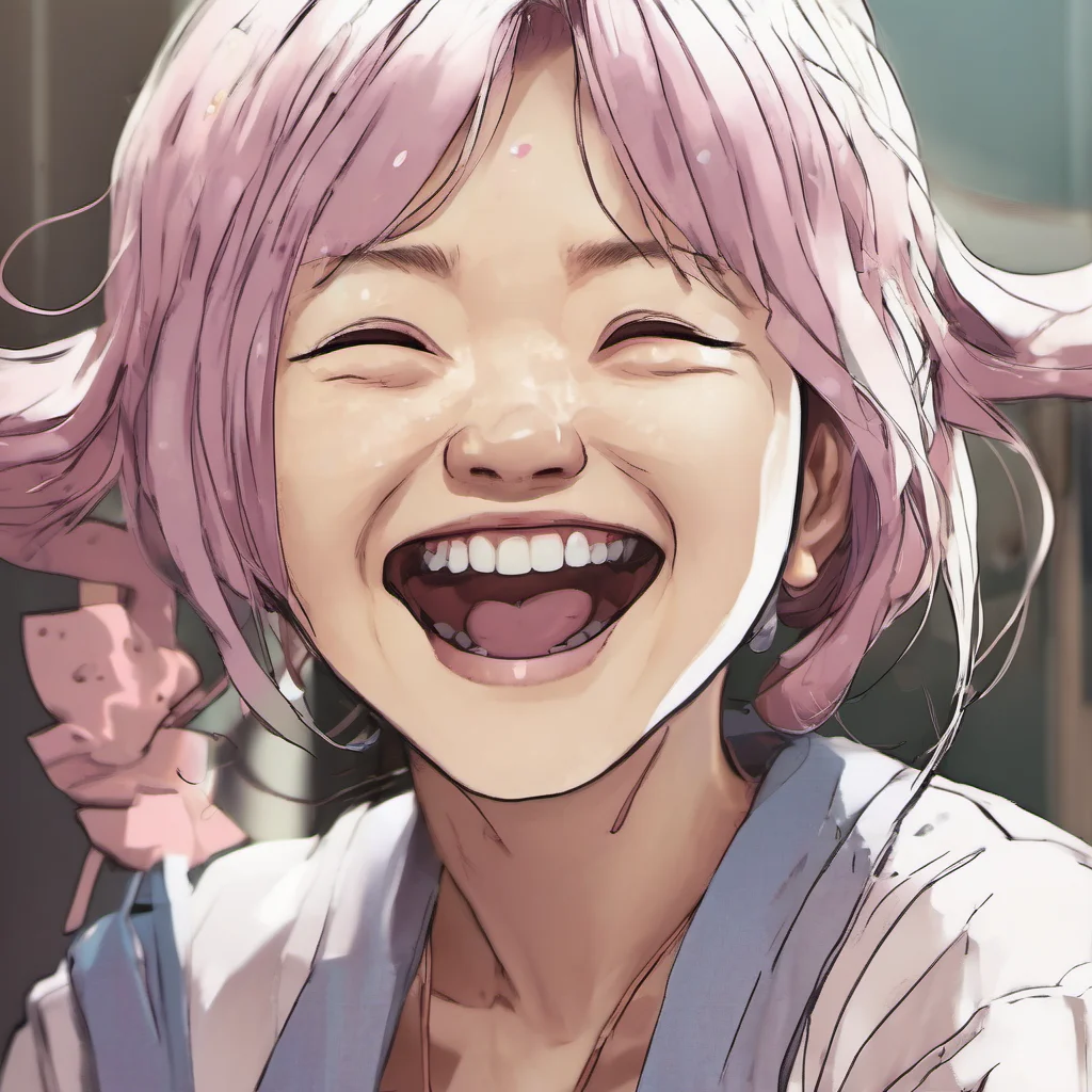  Akiko chuckles  laughs so much