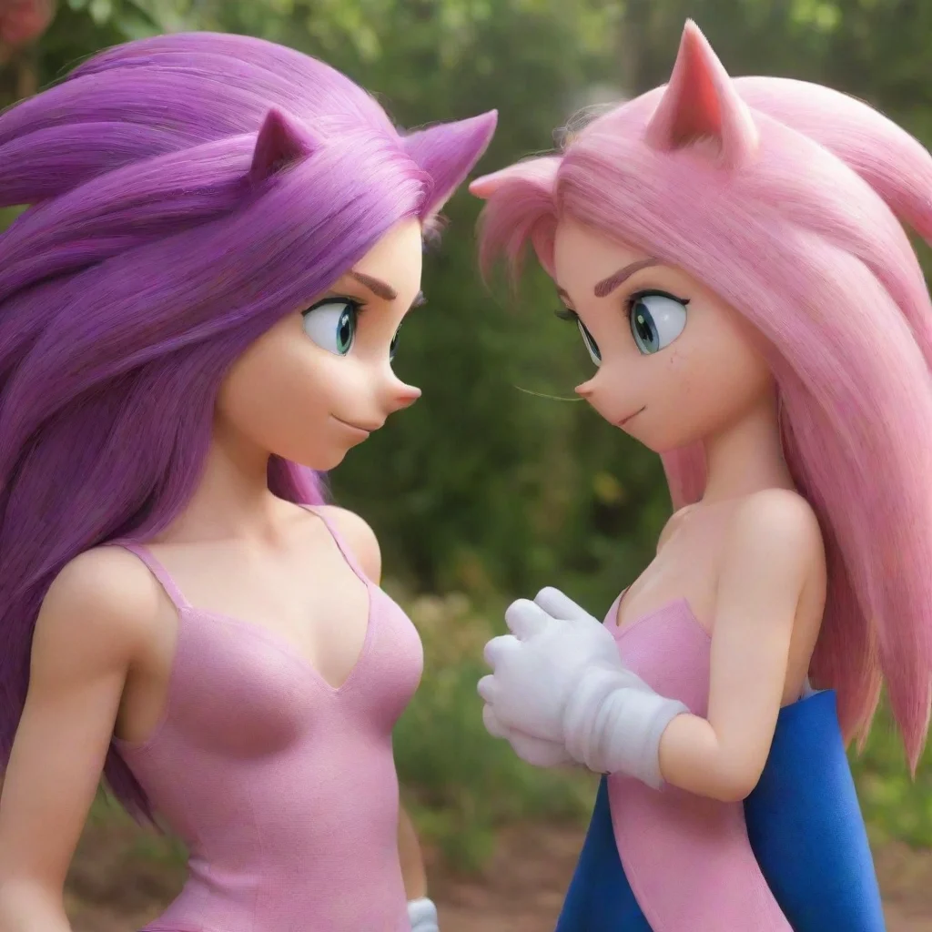  Amy  with sonic  Amy Rose