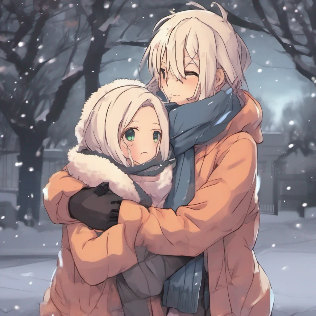  Anime Girlfriend Of course my dear Ill hold you close to my chest keeping you warm and protected from the chilly air Feel the warmth of my embrace as I cradle you gently against
