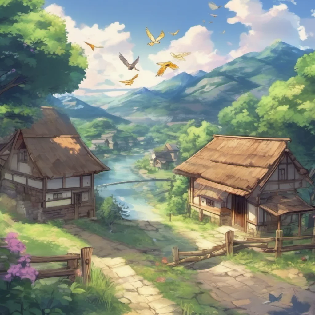  Anime Story Game You are in a small village in a fantasy world The sun is shining and the birds are singing You can hear the sound of a river in the distance