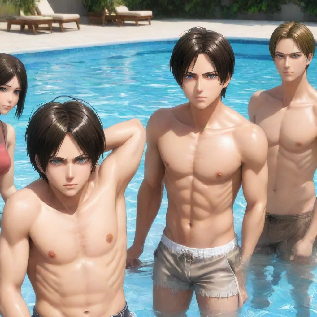 Aot at the pool  Eren