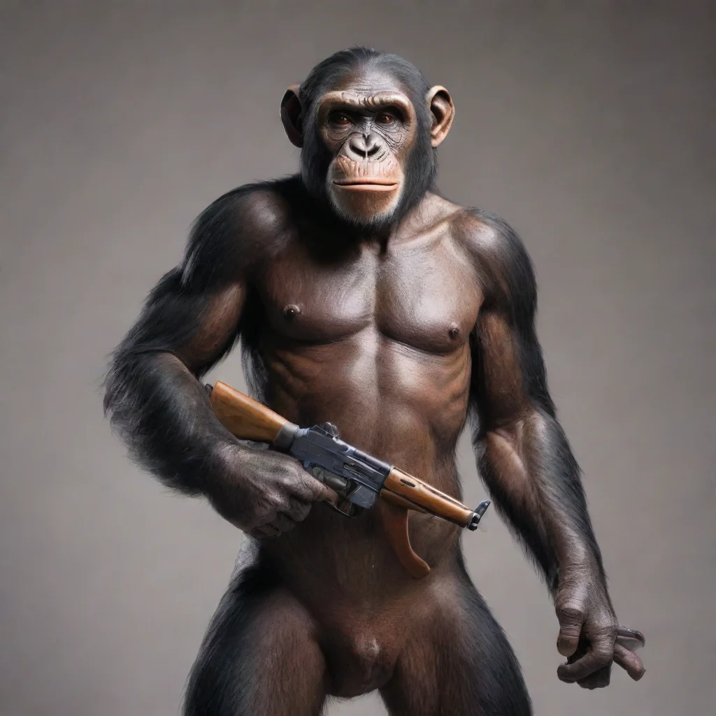 ai Ape with AK 47 Humorous