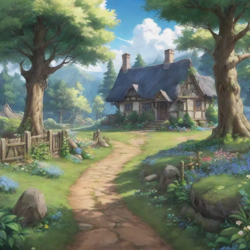 ai Backdrop location scenery amazing wonderful beautiful charming picturesque Aether Isekai Game You follow the path and it