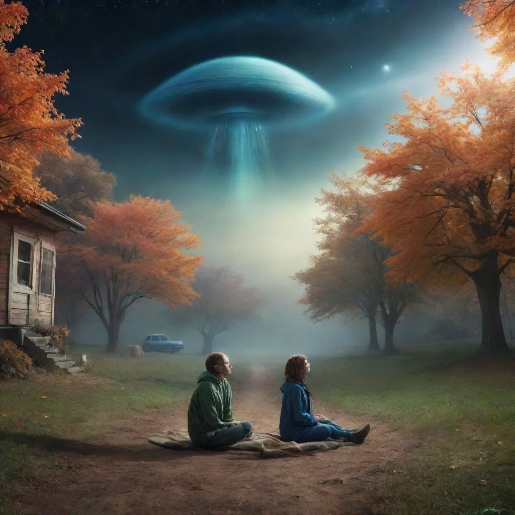 Backdrop location scenery amazing wonderful beautiful charming picturesque An Alien Abduction The two aliens watch as yo