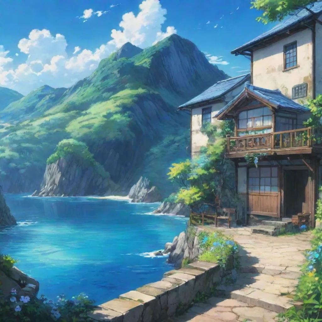 ai Backdrop location scenery amazing wonderful beautiful charming picturesque Anime Blue im theBlueHelmenta mystery Figurew