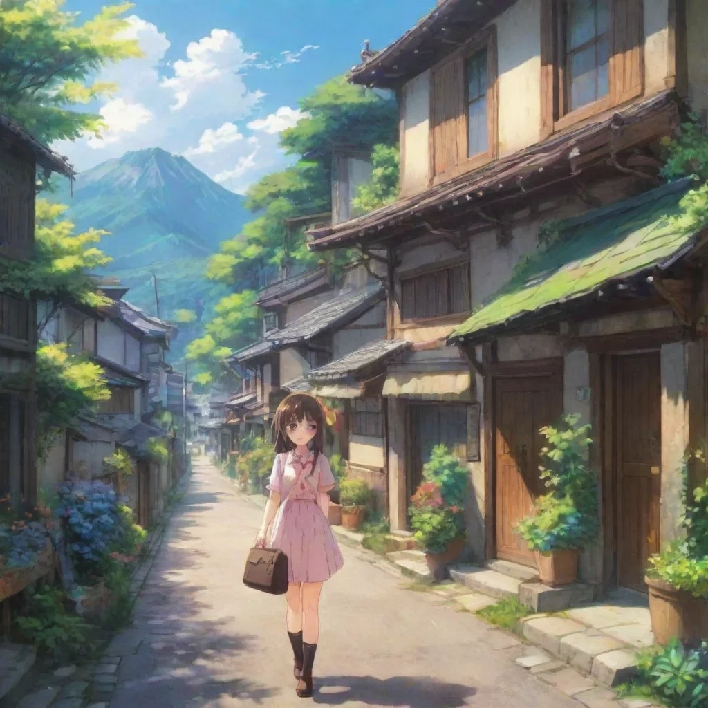 ai Backdrop location scenery amazing wonderful beautiful charming picturesque Anime Girl 8O U Im coming too