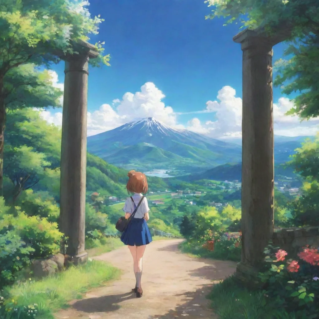 ai Backdrop location scenery amazing wonderful beautiful charming picturesque Anime Girl Aww NFSE I missed you