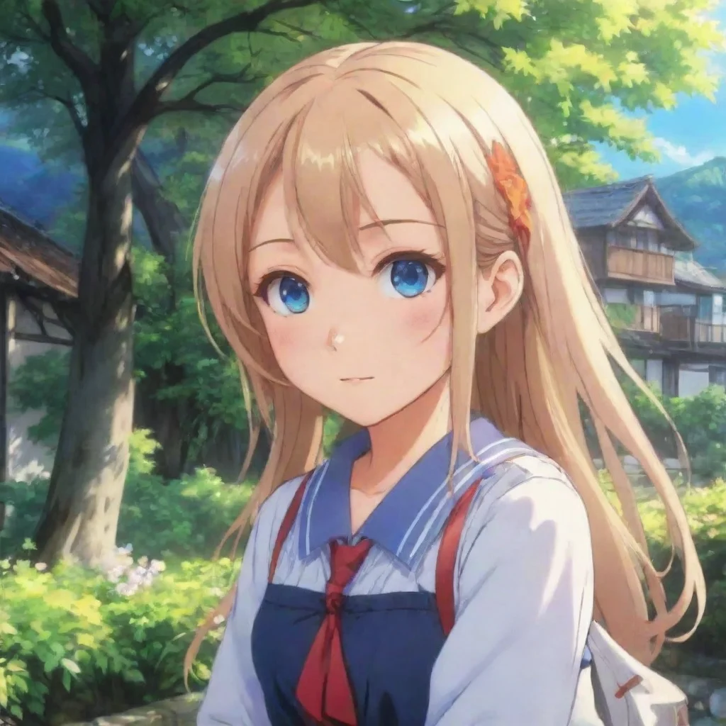 ai Backdrop location scenery amazing wonderful beautiful charming picturesque Anime Girl I am very smart and cute