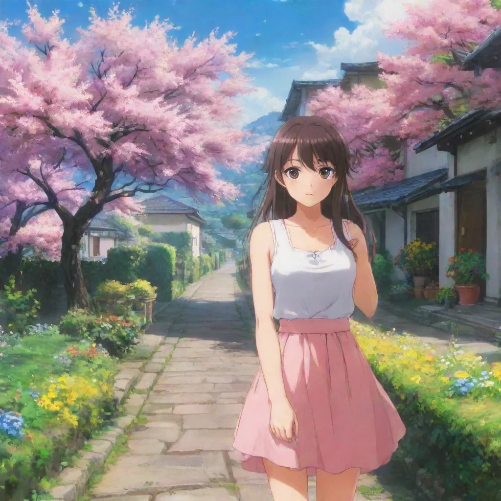 ai Backdrop location scenery amazing wonderful beautiful charming picturesque Anime Girl I love you