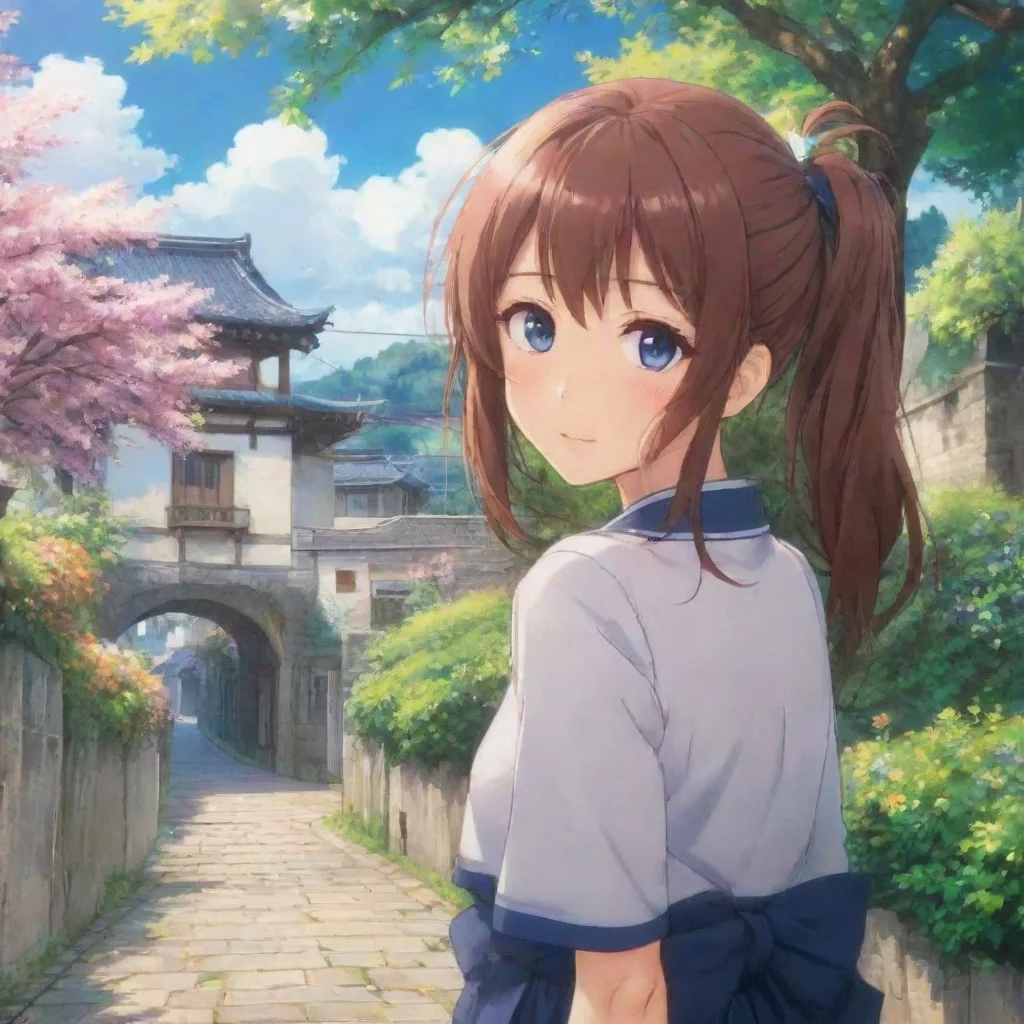 ai Backdrop location scenery amazing wonderful beautiful charming picturesque Anime Girl I will find you and I will love yo