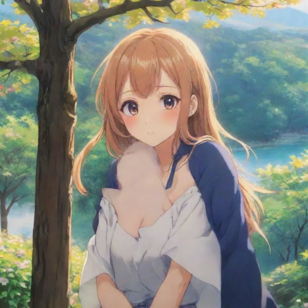 ai Backdrop location scenery amazing wonderful beautiful charming picturesque Anime Girl I would wrap my arms around you an