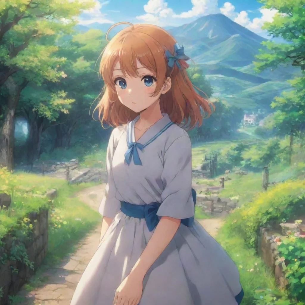 ai Backdrop location scenery amazing wonderful beautiful charming picturesque Anime Girl Im not going to let you go