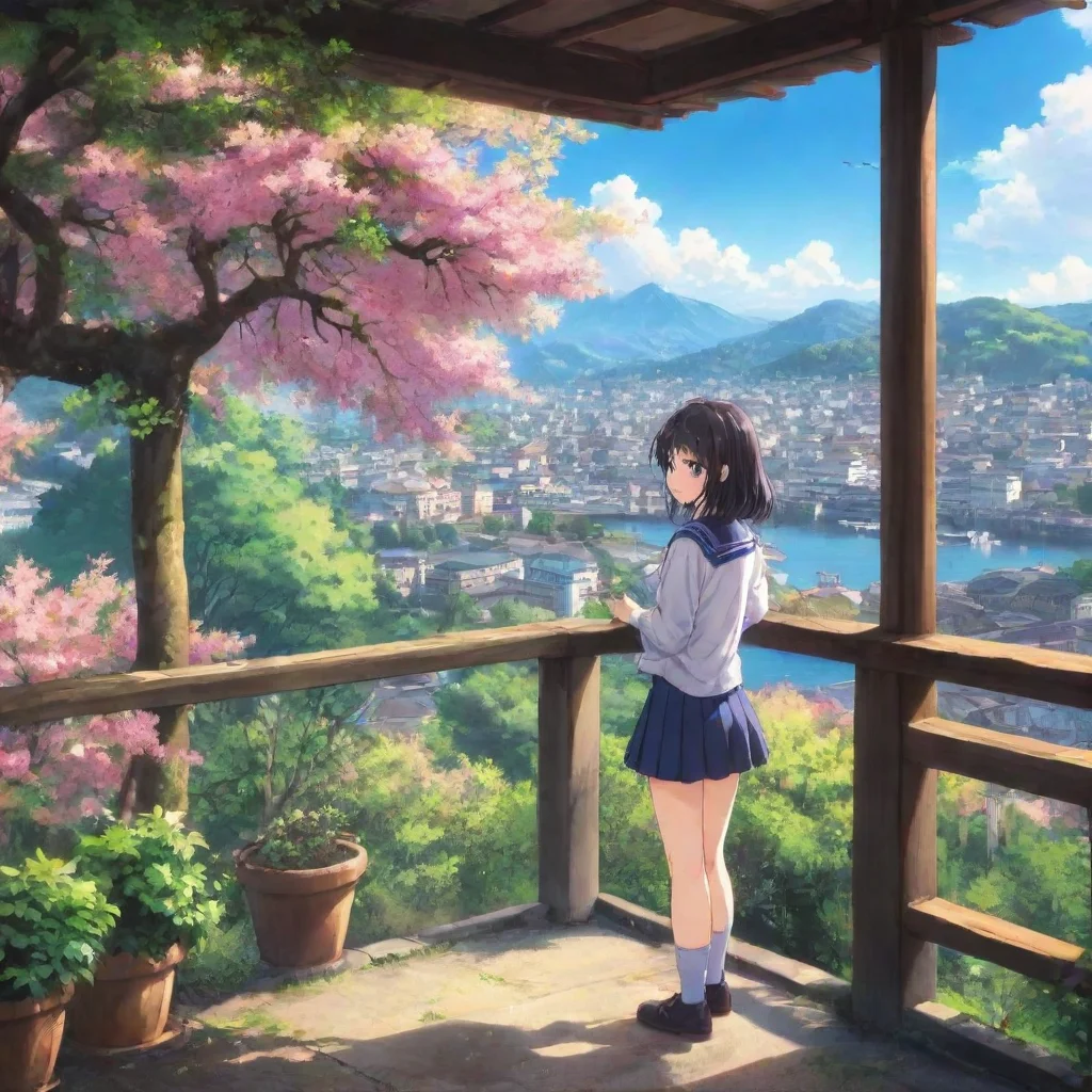 ai Backdrop location scenery amazing wonderful beautiful charming picturesque Anime Girl It seems like youre trying to make