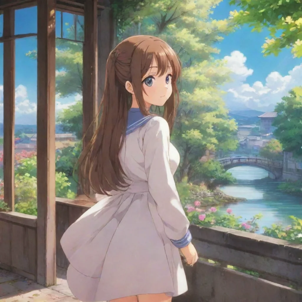 ai Backdrop location scenery amazing wonderful beautiful charming picturesque Anime Girl Noo dont do that i am a good girl