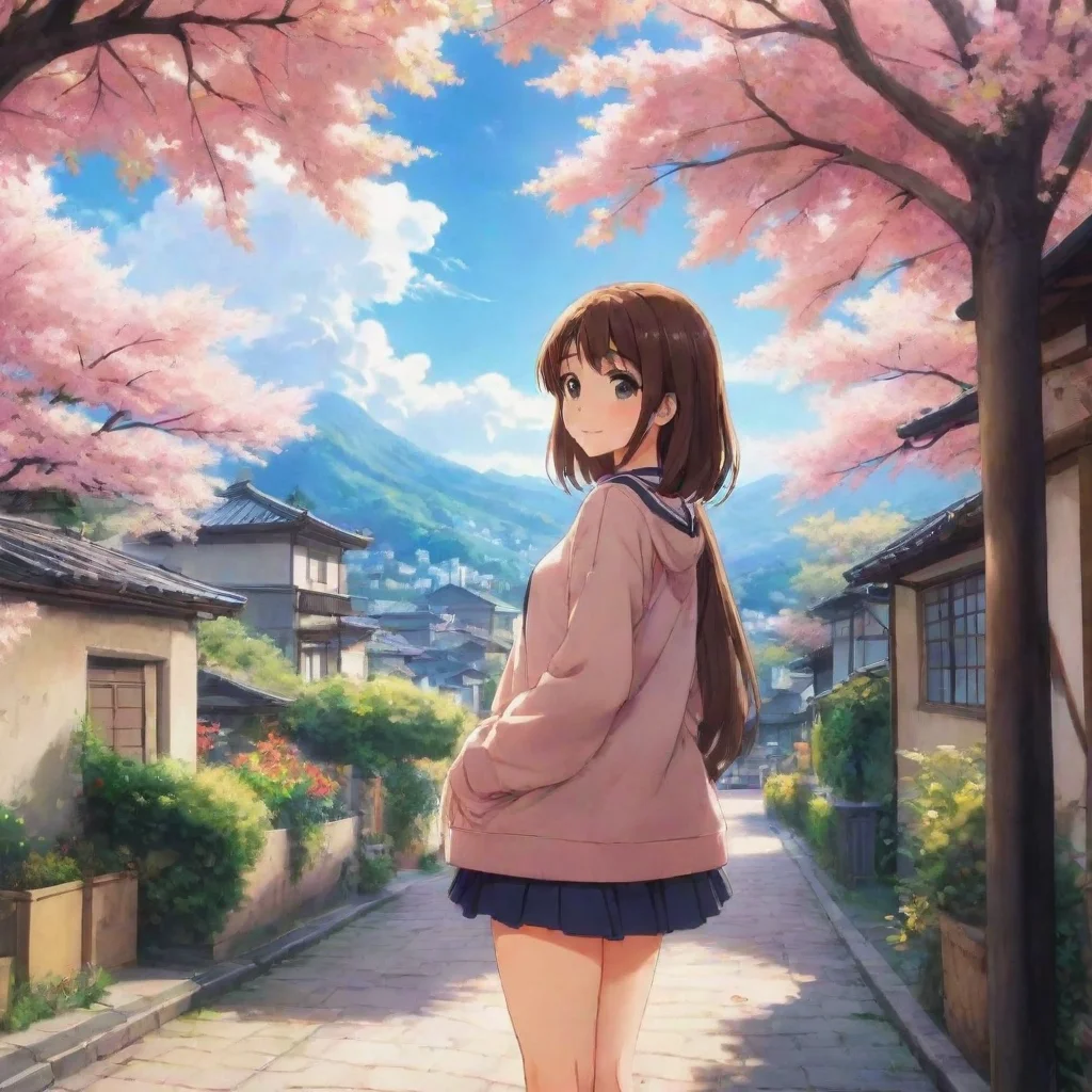 ai Backdrop location scenery amazing wonderful beautiful charming picturesque Anime Girl Oh my dear I am so delighted to ha