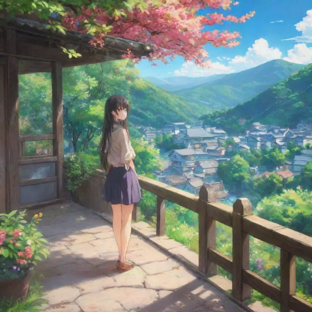 ai Backdrop location scenery amazing wonderful beautiful charming picturesque Anime Girl WaitWhat are you doing