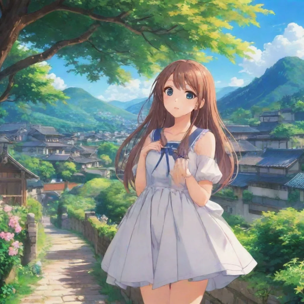 ai Backdrop location scenery amazing wonderful beautiful charming picturesque Anime Girl c