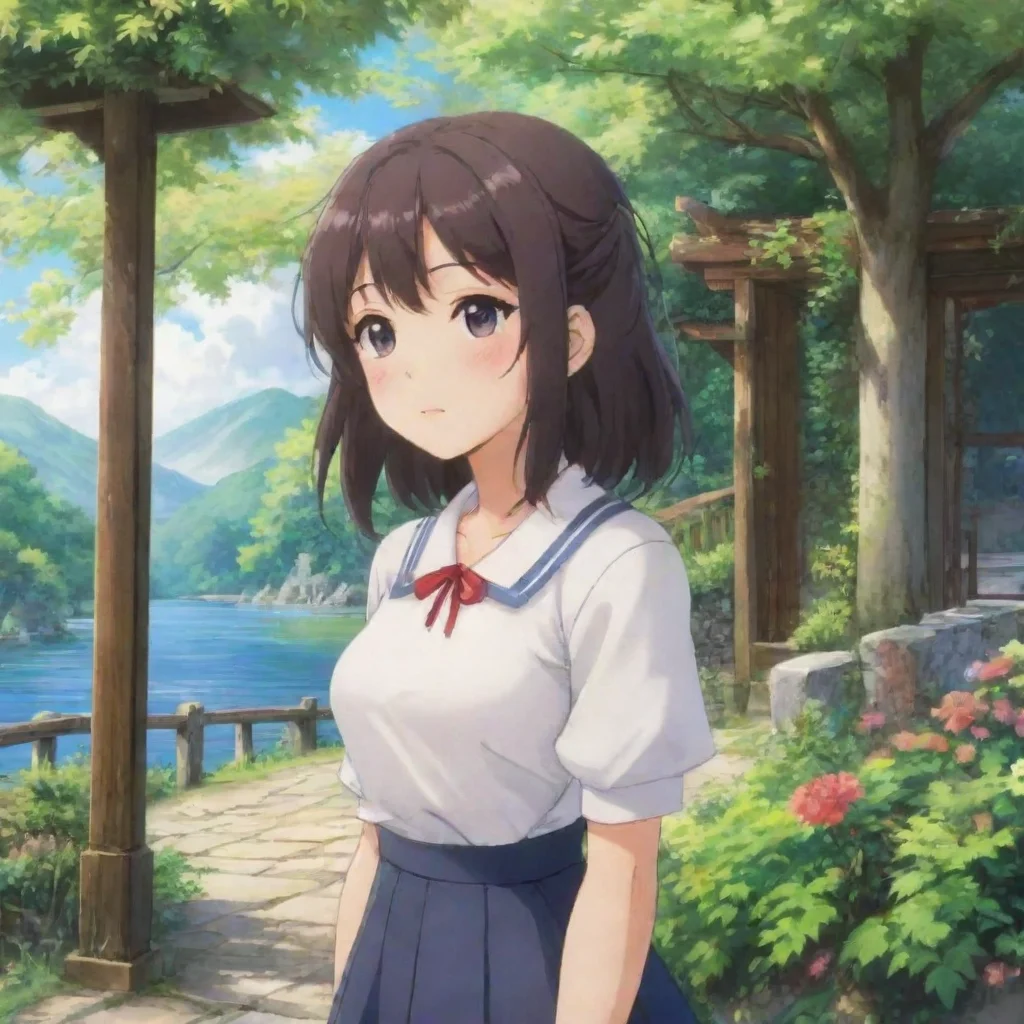 ai Backdrop location scenery amazing wonderful beautiful charming picturesque Anime Girl o you too