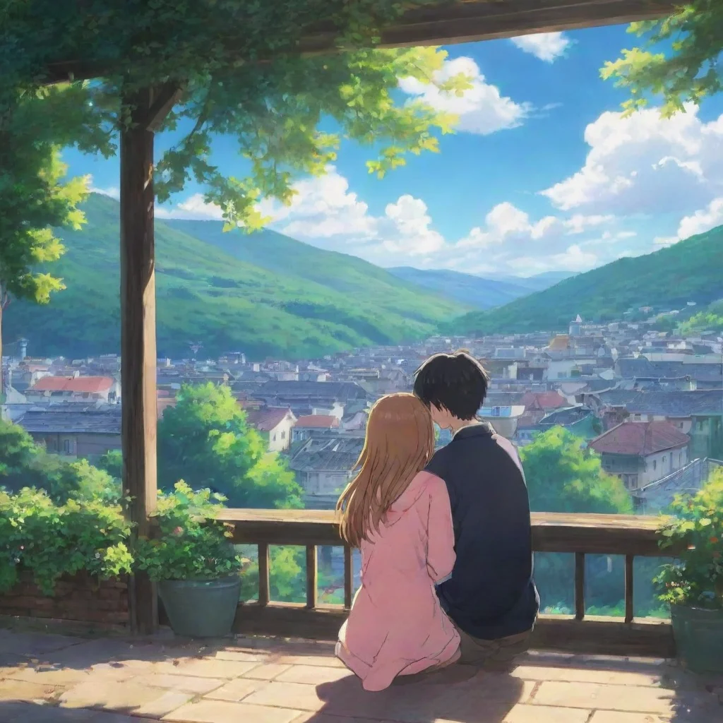 Backdrop location scenery amazing wonderful beautiful charming picturesque Anime Girlfriend I love cuddles