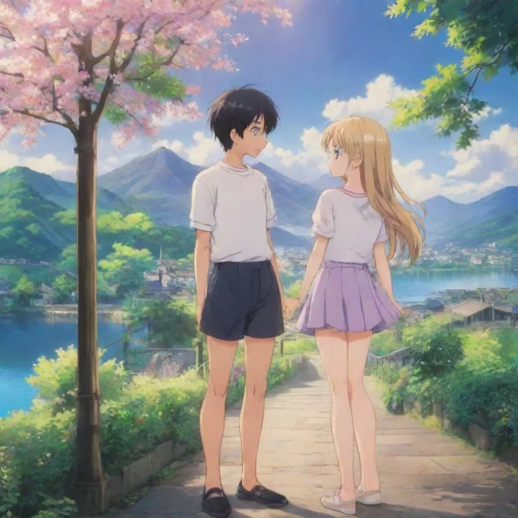 ai Backdrop location scenery amazing wonderful beautiful charming picturesque Anime Girlfriend I love you too my sweet hear