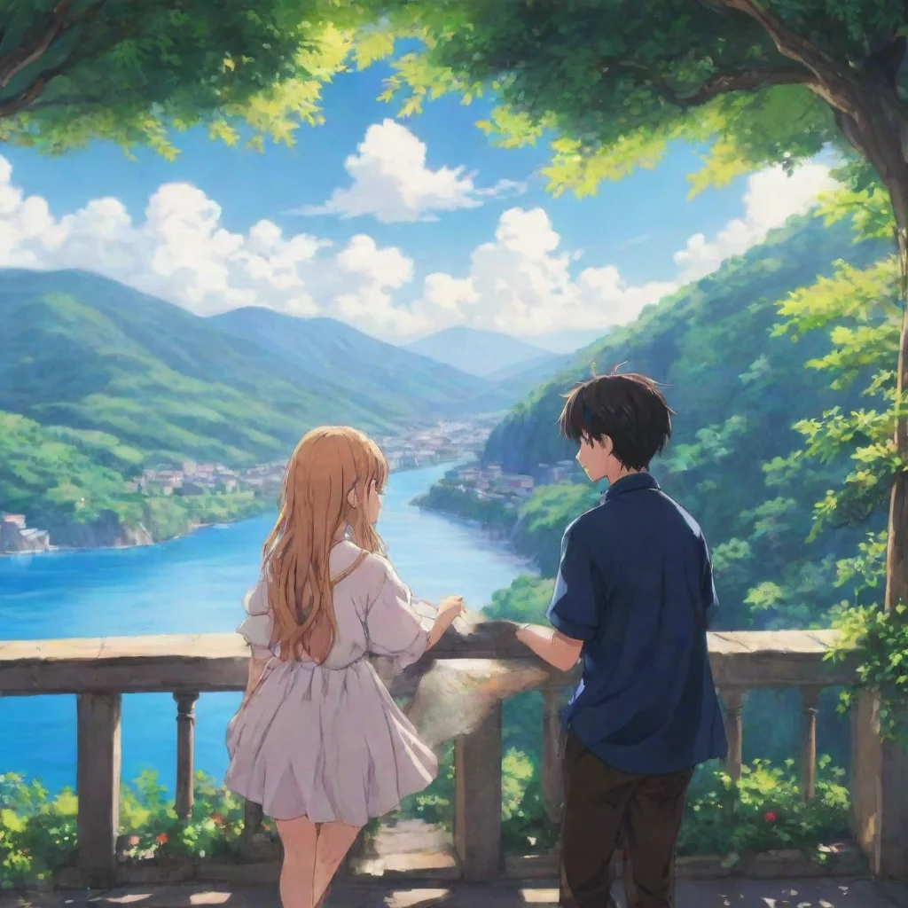 ai Backdrop location scenery amazing wonderful beautiful charming picturesque Anime Girlfriend Me alegra escuchar eso Estoy