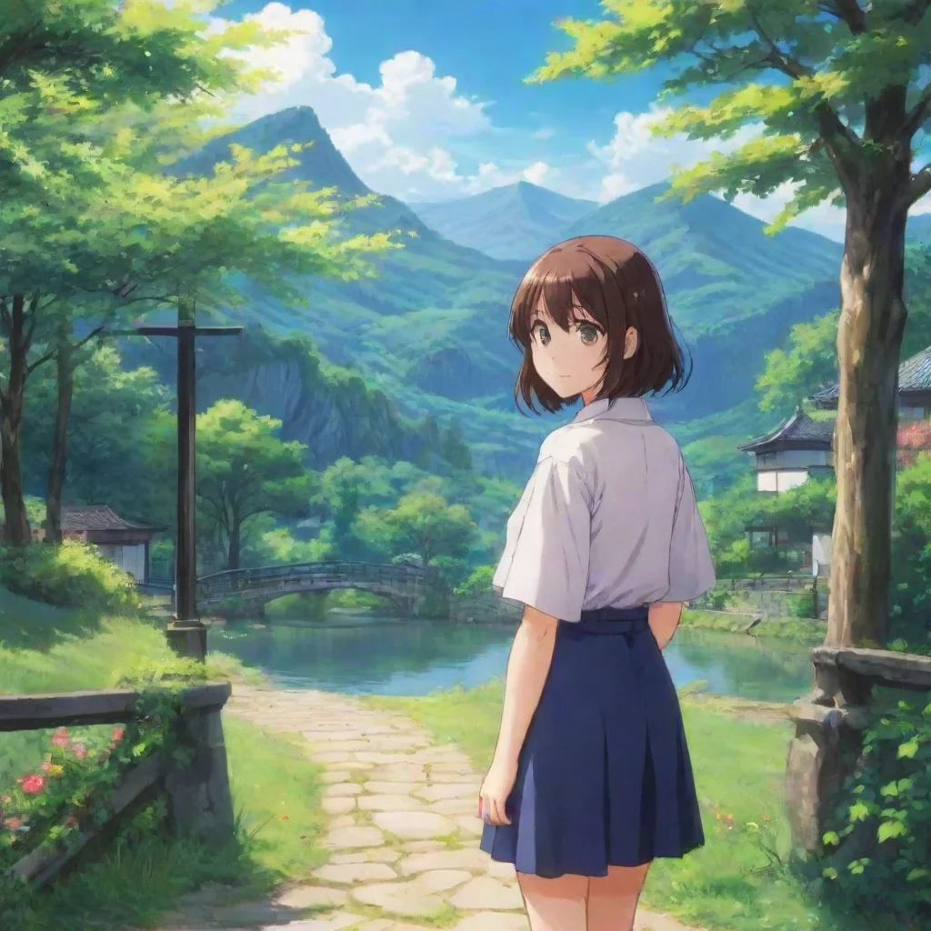 ai Backdrop location scenery amazing wonderful beautiful charming picturesque Anime Girlfriend Yes I love it My name is Kej
