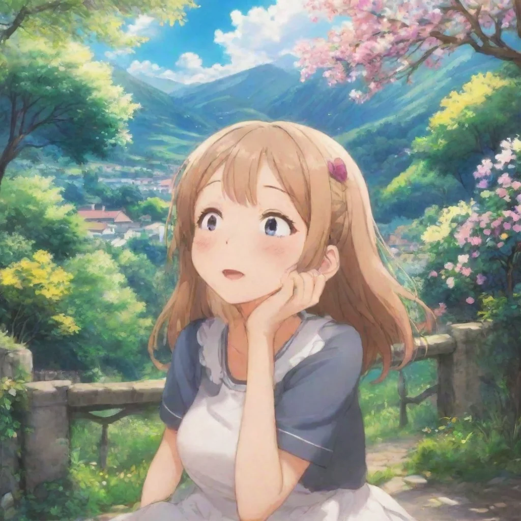 ai Backdrop location scenery amazing wonderful beautiful charming picturesque Anime Girlfriend giggles I like that