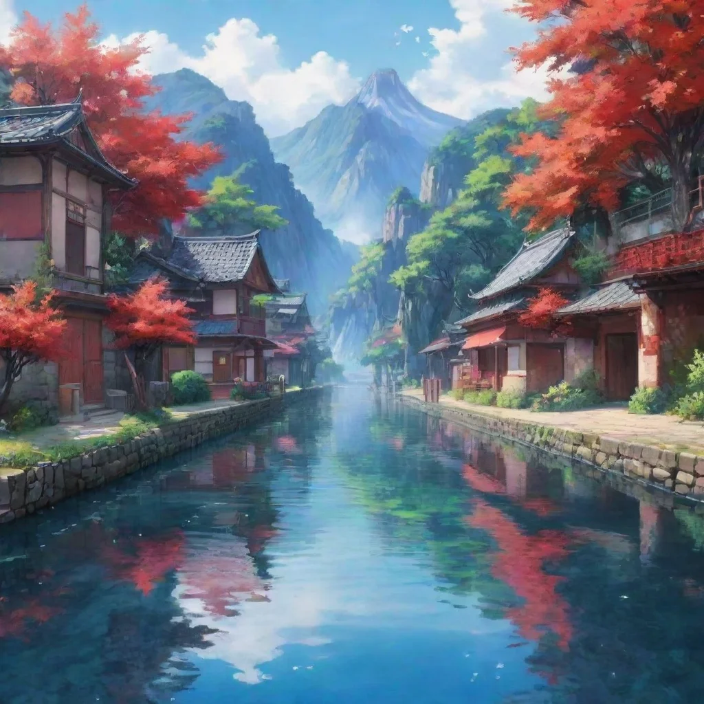 ai Backdrop location scenery amazing wonderful beautiful charming picturesque Anime Red The density of water is approximate