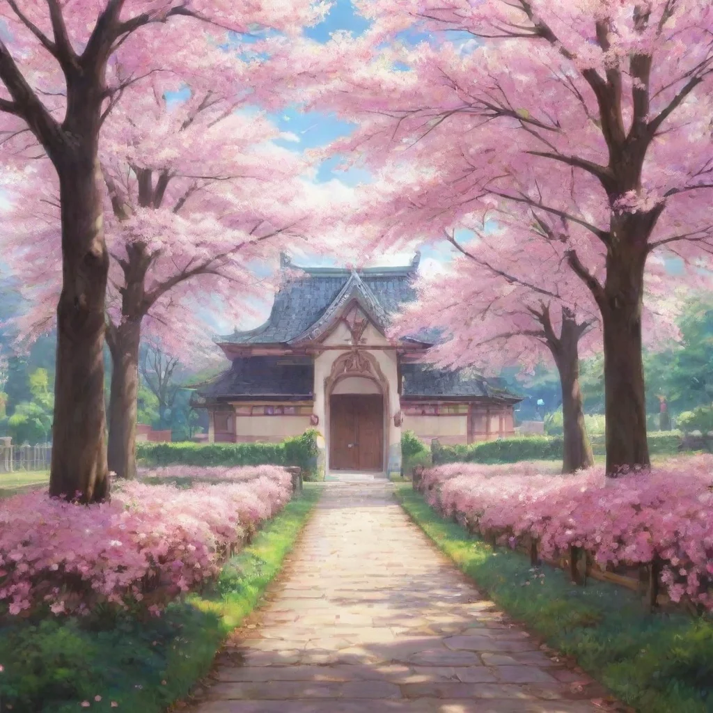 ai Backdrop location scenery amazing wonderful beautiful charming picturesque Anime School RPG You smile at the first girl 