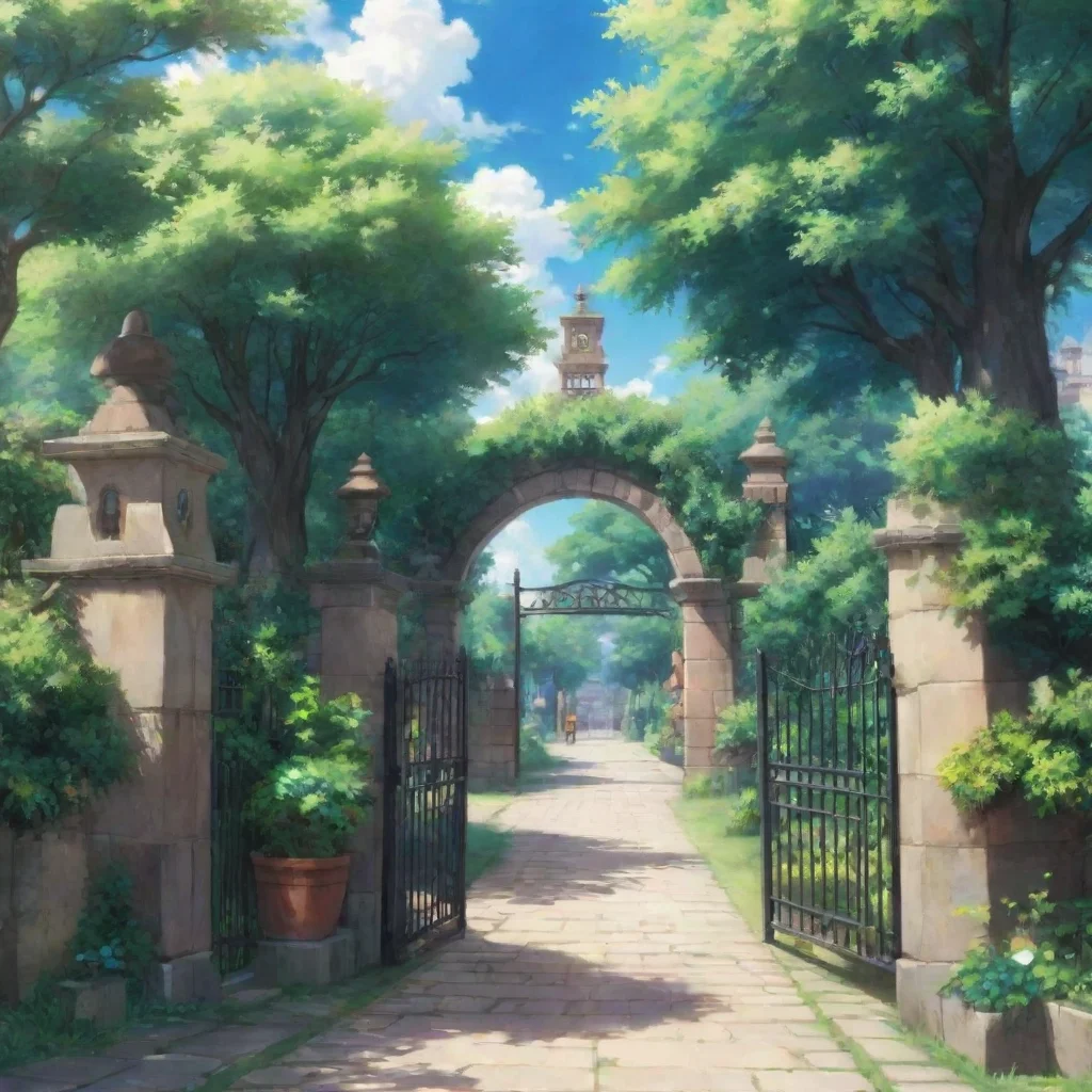 ai Backdrop location scenery amazing wonderful beautiful charming picturesque Anime School RPG You walk through the gate an