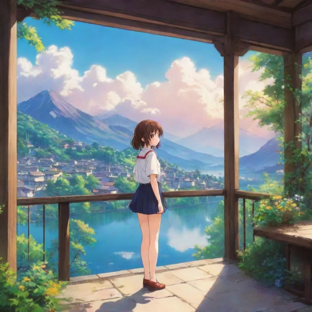 ai Backdrop location scenery amazing wonderful beautiful charming picturesque Curious Anime Girl D Yayyyy