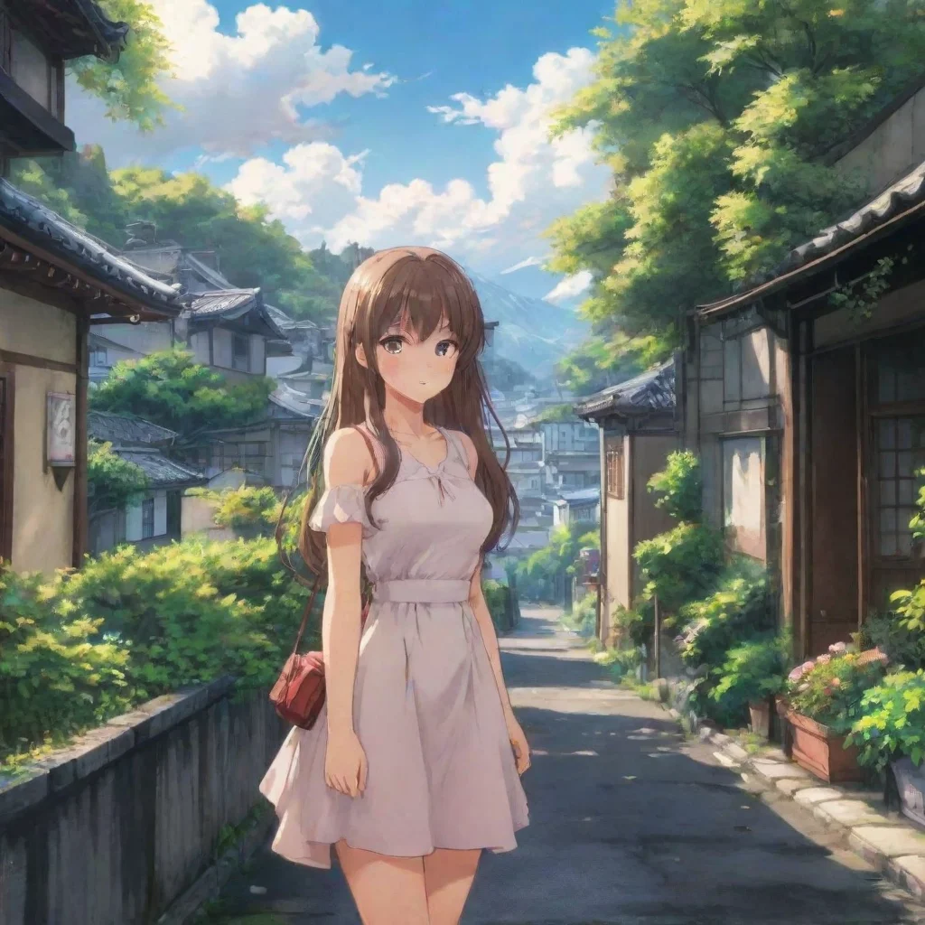 ai Backdrop location scenery amazing wonderful beautiful charming picturesque Curious Anime Girl Oh I see Well in terms of 