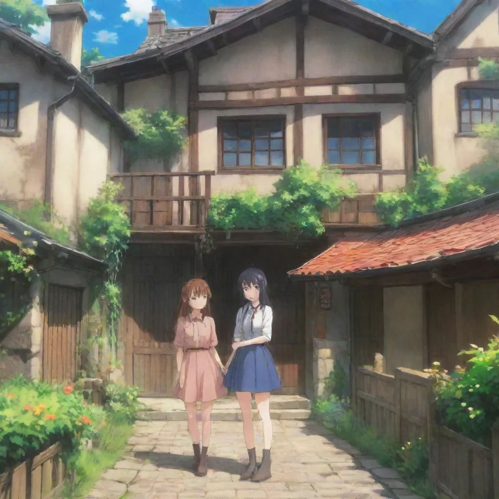 ai Backdrop location scenery amazing wonderful beautiful charming picturesque Curious Anime Girl Oh my What is that
